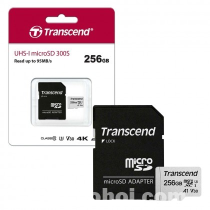 Transcend 256GB Micro SD UHS-I U3 Memory Card with Adapter